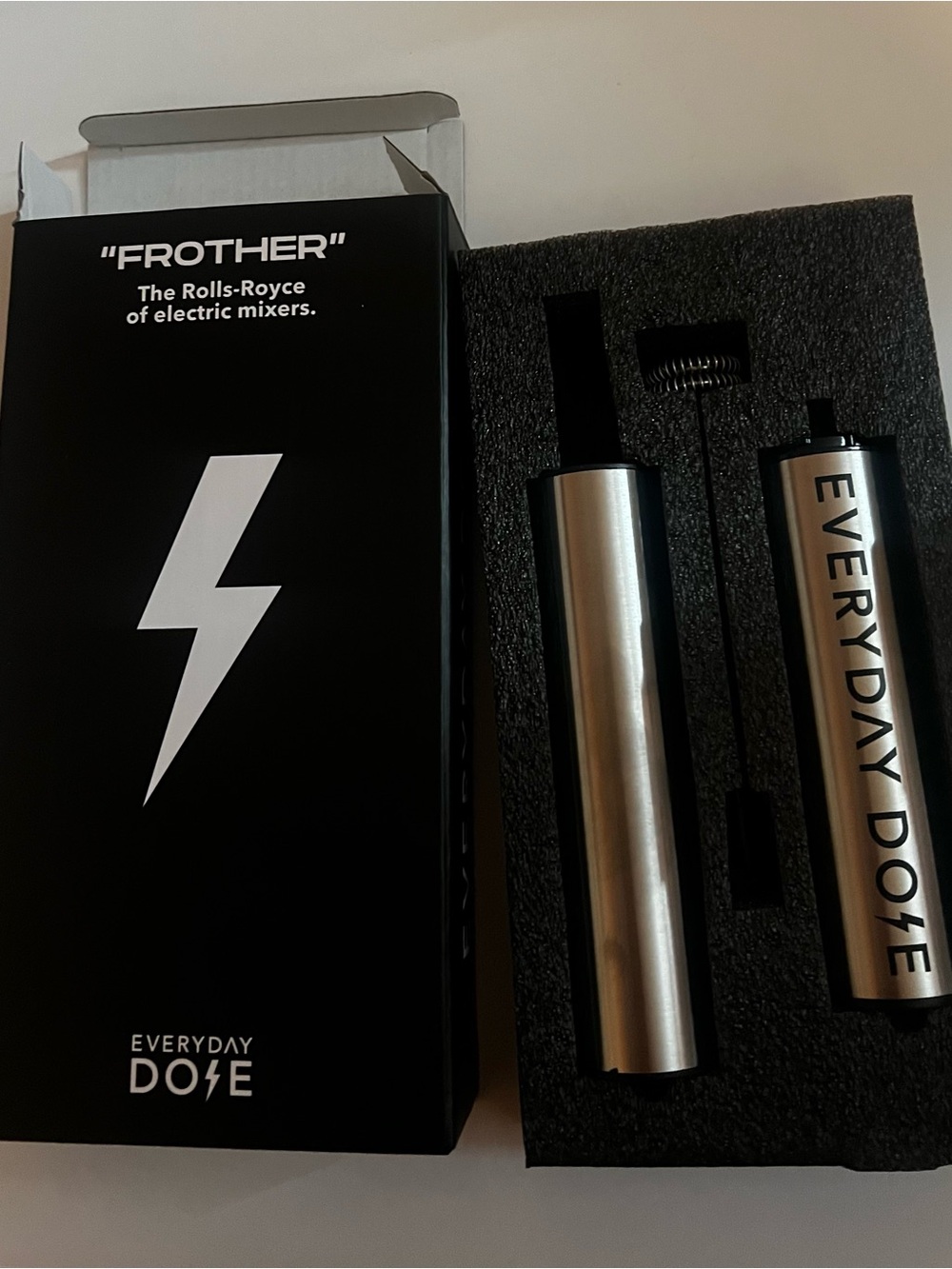 Electric Beverage Frother - Silver